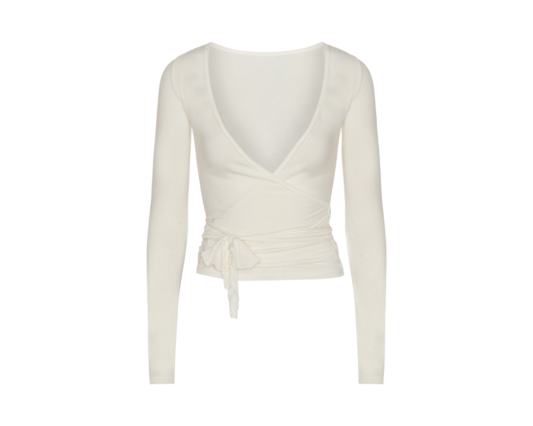 Exercere Blouses Ballet Wrap Blouse - White