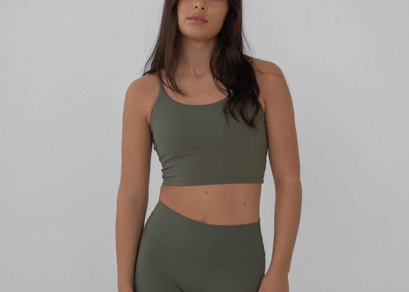 Exercere Tops Neaty Tank Top - Olive Green