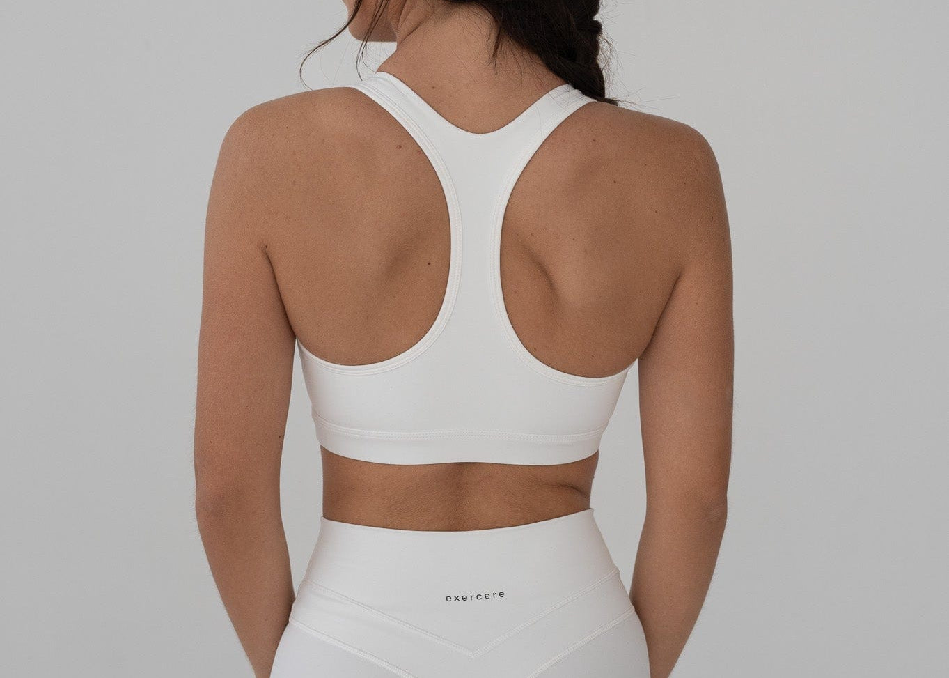 Exercere Sports Bras Racer Bra - White