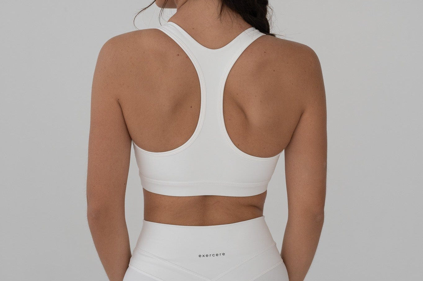 Exercere Sports Bras Racer Bra - White