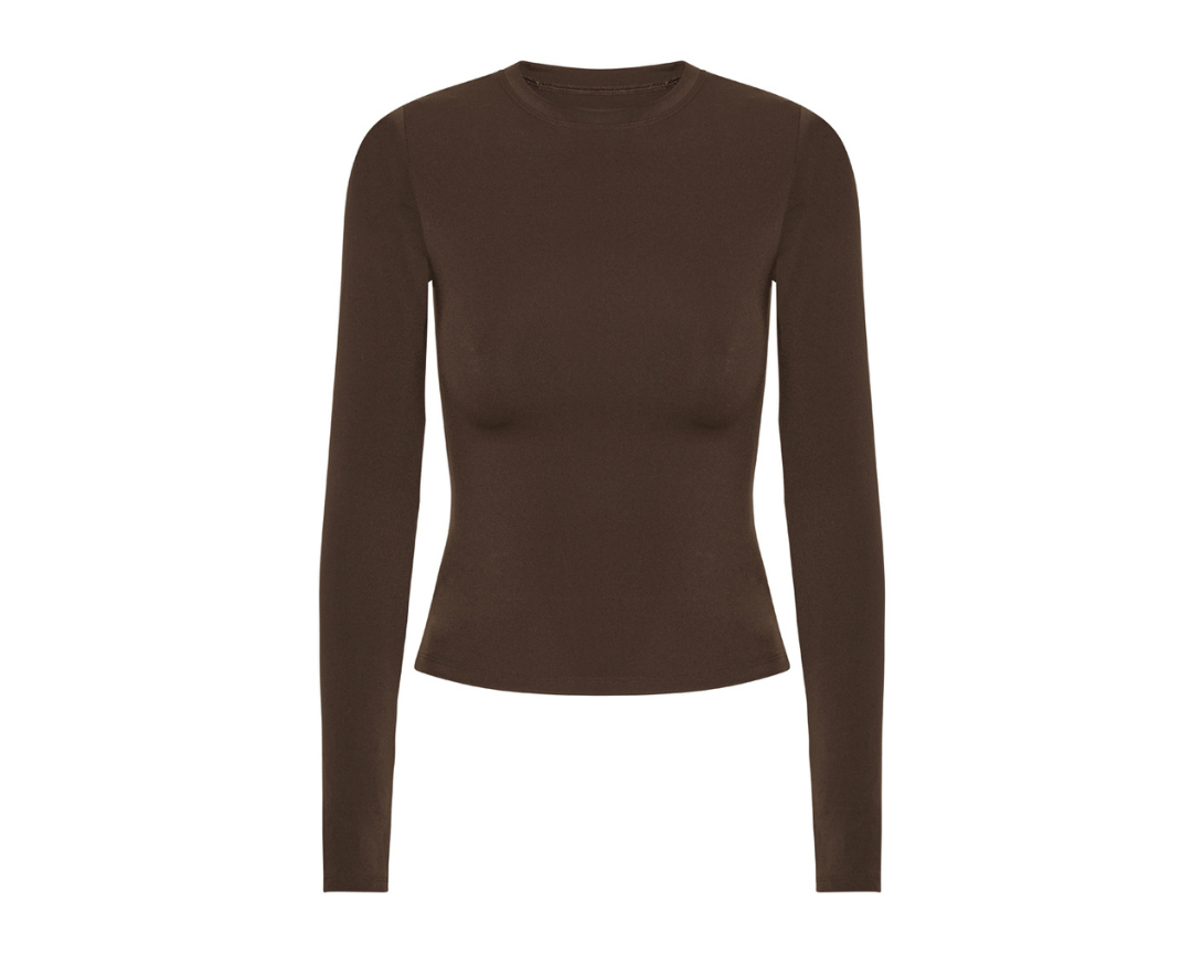 Exercere Tops Neaty Long Sleeve - Pecan Brown