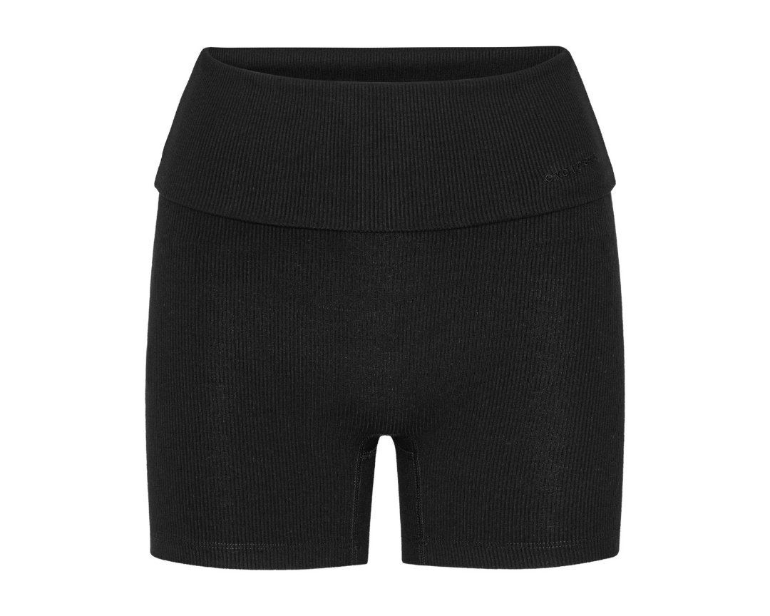 Exercere Shorts Rib Fold Over Shorts - Black