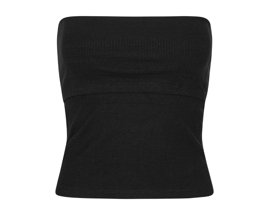 Exercere Tops Rib Tube Top - Black